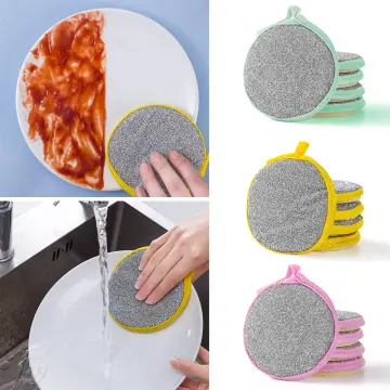 4pcs Kitchen Double Sided Cleaning Sponge Kitchen Cleaning Soft Sponge  Scrubber Sponges For Dishwashing Bathroom Cleaning Tools