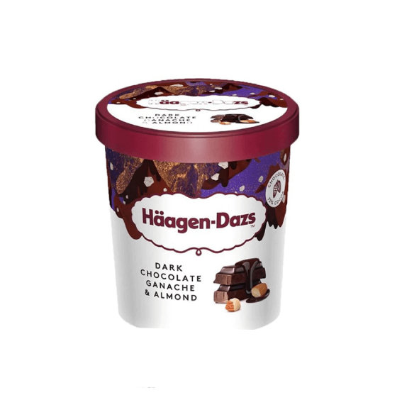 Dark Chocolate Ganache & Almond Haagen Dazs Pint Ice Cream (473mL ...