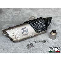 ส่งทันที ถูกสุด ปลายท่อทรงดาบ Akrapovic R1 17  นิ้ว เลสสีเงินยิงทราย ครอบฟิมเคฟล่า โลโก้เลเซอร์