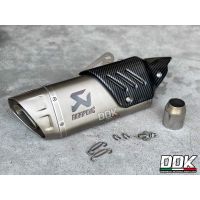 ถูกสุด ปลายท่อทรงดาบ Akrapovic R1 17  นิ้ว เลสสีเงินยิงทราย ครอบฟิมเคฟล่า โลโก้เลเซอร์