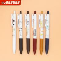 QU333699 6ชิ้นปากกาแรงดัน Pulpen Hewan อุปกรณ์ปากกาหมึกเจลสำนักงานพับเก็บได้