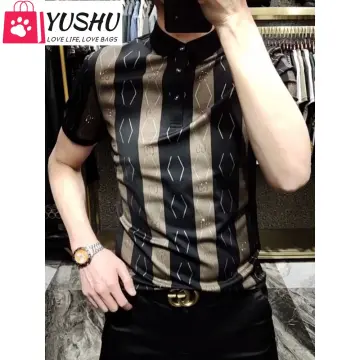 New Summer Polo Shirt Men's Print Short Sleeve Polo Tshirt High