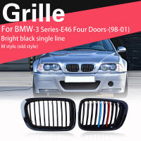 ไตด้านหน้ากันชน Grille Racing Air Inlet Grill M-Sport สไตล์ Fit สำหรับ BMW E46 3 Series 4ประตูซีดาน1998 1999 2000 2001