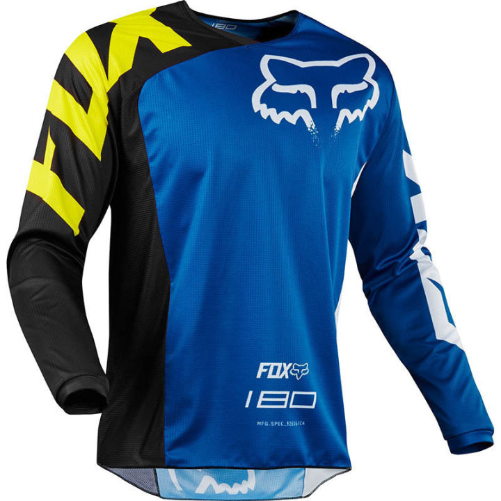 2023fox-ชุดลงเขาอย่างรวดเร็วชุดขี่จักรยานเสือภูเขาเสื้อแจ็คเก็ตชายแขนยาวชุดแข่งครอสคันทรีแห้งเร็วฟ็อกซ์-t-เสื้อ