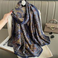 Spring Scarf Womens Luxury Design Scarf Silk Smooth Scarf Soft Muslim Headband Shawl Beach 85x180cm