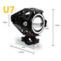 U7 Motorcycle LED Headlight 125W Motorcycle Car Fo Head Light Lamp Motor Auxiliary Light Bright Spotlight Bicycle Lamp