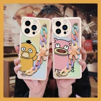 protective case Liquid silicone shell Phone Case For iphone14 Pro Max Cartoon Little Bear Color Chain soft shell cute