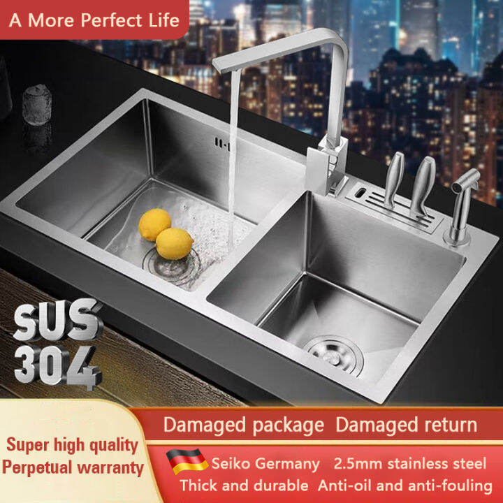 Kicthen SinK 304 stainless steel sink set Single tank sink Double