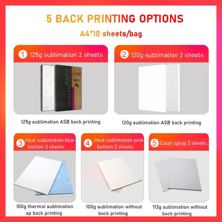 A3 A4 100 Sheets Inkjet Printing Sublimation Heat Transfer Photo Paper