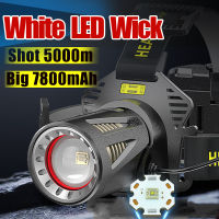 Super LM สีขาว Led Wick ไฟหน้า7800MAh 18650แบตเตอรี่แบบชาร์จไฟได้ Led ไฟหน้าแคมป์ปิ้งไฟฉาย Led เป็น