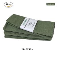 12Pcs Christmas Green Red Napkin For Hotel Wedding party Dining Table Decoration Towel Napkin