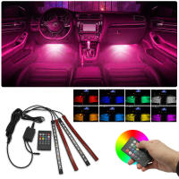 RGB LED Strip Light สำหรับ Audi Q3 Q5 Q7 4L R8 TT B6 A1 A3 A4 B5 B8 B9 A5 A6บรรยากาศโคมไฟภายในรถ