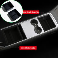 Storage Organizer Box For Tesla Model 3 Y 2021 Central Console Armrest Flocking Organizers Containers Interior Car Accessories