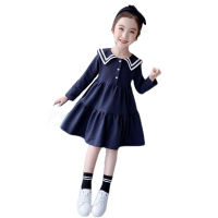 Girls long sleeved dress spring and autumn new style foreign style middle school students skirt college style childrens princ