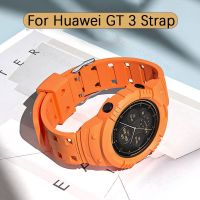 สายซิลิโคนสําหรับ Huawei Watch GT 3 2 Pro 2e 46mm สร้อยข้อมือ เคส สําหรับ Huawei GT3 GT2 42mm Smart Watch band Accessories