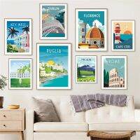 ﹍♂ สเปนบาร์เซโลนาฟลอเรนซ์อิตาลีโปสเตอร์ Travel ภูมิทัศน์ภูเขา Wall Art ภาพวาดผ้าใบพิมพ์ห้องนั่งเล่นภาพตกแต่งบ้าน