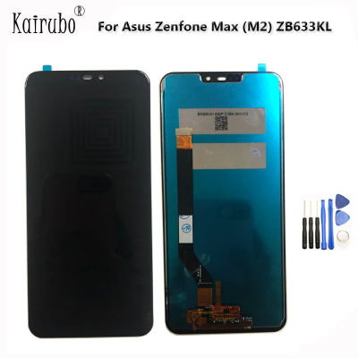 6.26 "สำหรับ Zenfone Max (M2) ZB633KL จอแสดงผล LCD หน้าจอสัมผัสแผงกระจกพร้อมกรอบอะไหล่