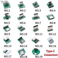 1PCS Type-C Vertical Straight Plug Double Side Positive Negative Plug Male and Female Test Board PCB Female Connector With Pin