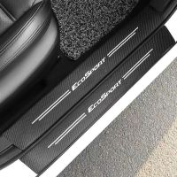 สติกเกอร์ป้องกันธรณีประตูรถยนต์,4ชิ้นสำหรับ Ford Ecosport คาร์บอนไฟเบอร์อัตโนมัติกันรอยขีดข่วนรูปลอกตกแต่งอุปกรณ์เสริมชายบันได
