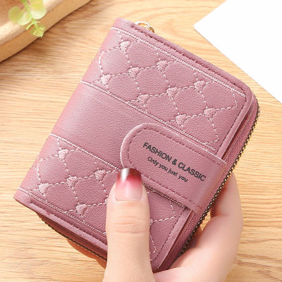 Card Holders ID Holder Zipper Wallet Love Heart Wallet Embroidered Wallet Leather Passport Bag Female Wallet