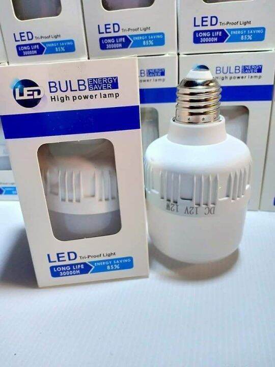 หลอดไฟ-led-12-โวลท์-12-วัตต์-หลอดไฟโซล่าเซลล์-หลอดไฟใช้งานกับแบตเตอรี่