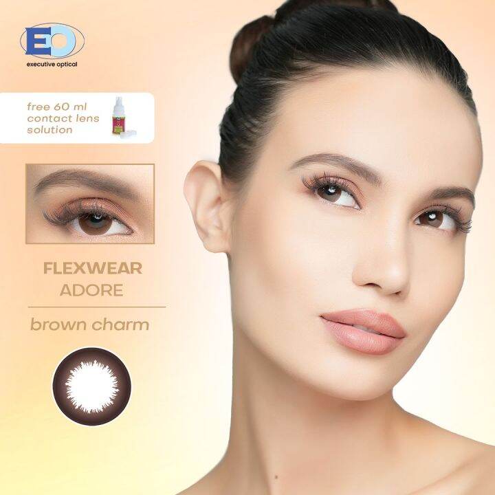 EO Flexwear Adore Colored Contact Lenses with Free Solution BROWN