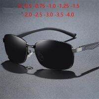 【hot】 0 -0.5 -0.75 -1.0 To -4.0 Gray/Blue/Silver Prescription Sunglasses Men Polarized Myopia Glasses Male