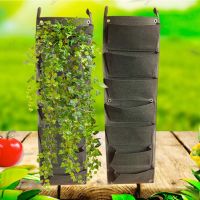 7 Pockets Plant Grow Bags Growing Pots Vertical Garden Wall Hanging Vegetable Flower Planter Growth Fabric Bags WB15TH