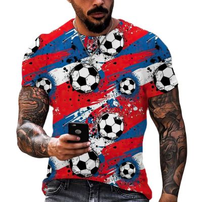 ผู้ชายฤดูร้อนใหม่ฟุตบอลเสื้อยืด 3D พิมพ์ Unisex หลวมสบายๆแฟชั่นฮาราจูกุกีฬาด่วนแห้งเสื้อเสื้อผ้าขนาดใหญ่