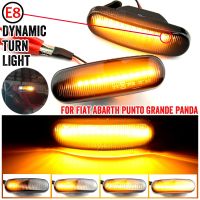 2Pcs Dynamic Turn Signal Blinker Amber LED Side Marker Light For Fiat Panda Punto Evo Stilo Qubo Peugeot Citroen Lancia Musa 350 Bulbs  LEDs HIDs