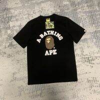 Bape เสื้อยืดแขนสั้นขนาดใหญ่สำหรับผู้ชาย,ฤดูร้อนแฟชั่นยี่ห้อแฟชั่นสไตล์ญี่ปุ่นผ้าฝ้ายพิมพ์ลายคลาสสิกทรงหลวม