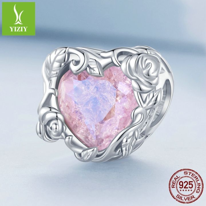 cod-ziyun-new-pink-crystal-rose-diy-bracelet-beads-gentle-lady-s925-silver-accessories