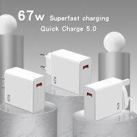 67W Super Fast Charging Mobile Phone Charger 25W Qc5.0 Eu Us Usb Adapter Charging Head for Iphone 14 Pro Max Huawei Xiaomi