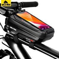 2023■ WILD MAN Bike Bag Front Rainproof Cycling Bag Touch Screen Bicycle Phone Bag 6.5 Inch Mobile Phone Case Mtb Accessories