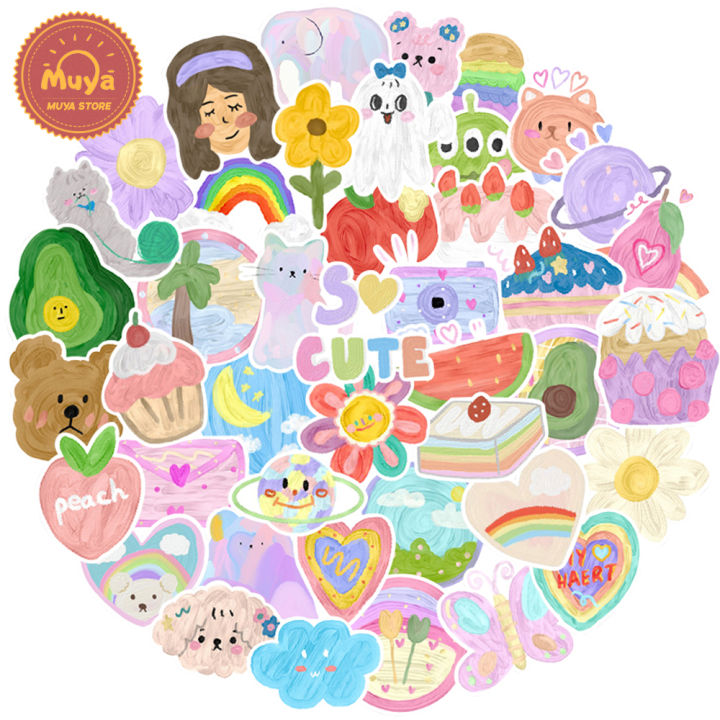 muya-50pcs-cartoon-painted-stickers-for-kids-cute-graffiti-stickers-waterproof-vinyl-stickers-for-laptop