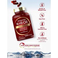 Carlyle Antarctic Krill Oil 2000 mg 120 Softgels | Omega-3 EPA, DHA, with Astaxanthin