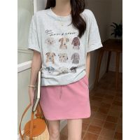 ◈⊙☈ 62604 Summer Loose Korean Style Pure Cotton Short-Sleeved T-Shirt