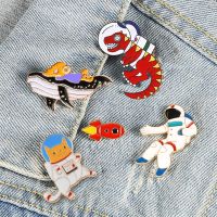 Brooches Astronaut Rockets Whale Enamel Pin Shirt Collar Label Pins Badge Jewelry