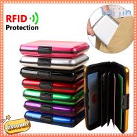 LEIJIN กระเป๋าสตางค์โลหะกันขโมยสำหรับธุรกิจกระเป๋าสตางค์อลูมิเนียม Dompet Koin RFID กระเป๋าสตางค์กล่องบัตรประชาชนกระเป๋าใส่บัตรเครดิต