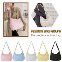 Fashion Women Shoulder Bag Large Capacity Purse Handbags Rhombus Pattern Shopper Bag Solid Portable Armpit for Travel