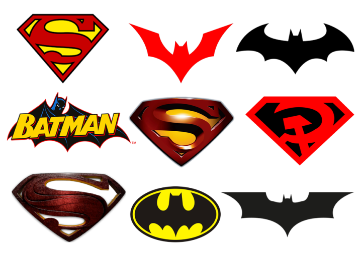 STICKER decal hình dán logo SUPERMAN, BATMAN, dán laptop, dán nón bảo hiểm  