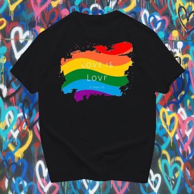 การออกแบบเดิมชุดเซ็ต 2 ชิ้น เสื้อทหาร ราคาต่ำสุด!!เสื้อยืด สกรีน PRIDE MONTH ลาย  love is love พร้อมส่ง S-3XL TeeS-5XL