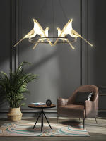 Living room dining room LED chandelier golden magpie bird home decoration dimmable lamp Nordic lamp direct sales lamps