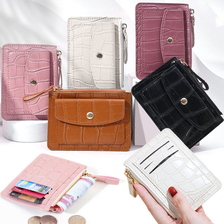 Buy RFID Ladies Purse, Small Wallet for Girls with Multiple Card Slots  (Pink - Stripe Type) Online at desertcartINDIA