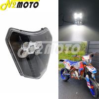 ☈♛ Motocross Enduro LED E8 Headlight Headlamp Mask Cover For KTM 250 300 350 450 500 EXC XC-W EXC-F EXC Six Days 690 Enduro R EU US