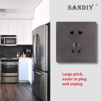 SANDIY สวิตช์ติดผนัง Eu Us มาตรฐาน1/2/3/4 Gang 1/2ตัวควบคุมสวิตช์15A 220V Starry Grey 86*86มม. แผงชุดไฟ