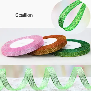 2.5cm Chiffon Ribbon Organza Tape Green Ribbon Bouquet Packaging  Transparent Gift Ribbon Cake Decoration Ribbon