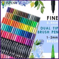 ISPLNV 12/24/36/48/60/72/100/120สีที่ทนทานอุปกรณ์ศิลปะเขียนตัวอักษรปากกาสีน้ำวิจิตรปากกามาร์กเกอร์สีปากกาทาสี