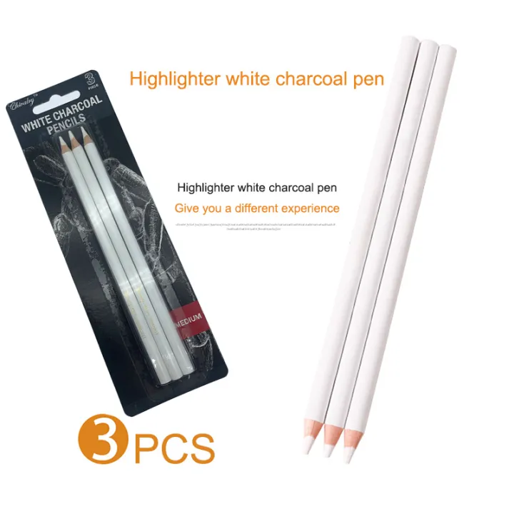 3PCS Sketching Highlighter Pencil White Charcoal Pencil Drawing Lazada PH