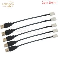 5pcs 10pcs 20pcs/lot 2pin 8mm /10mm Free Welding led connector 15cm cable USB led strip connector for DC5V led strip